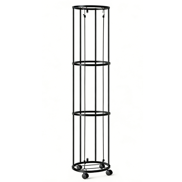 Basketball Storage Rack with Wheels 3 Tier Ball Holder For Sports Equipment