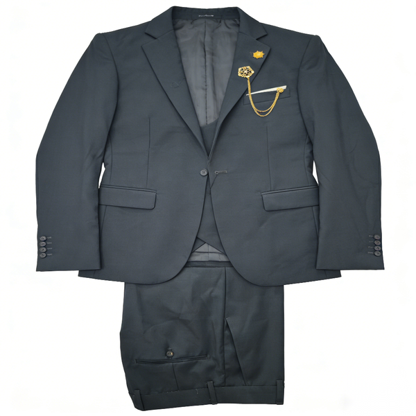 Men's Charcoal Grey 3-Piece Tailored Suit Set Lively