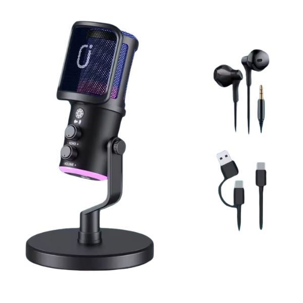 NeePho NP-M02 RGB Gaming Microphone USB/Type-C - Crystal Clear Audio