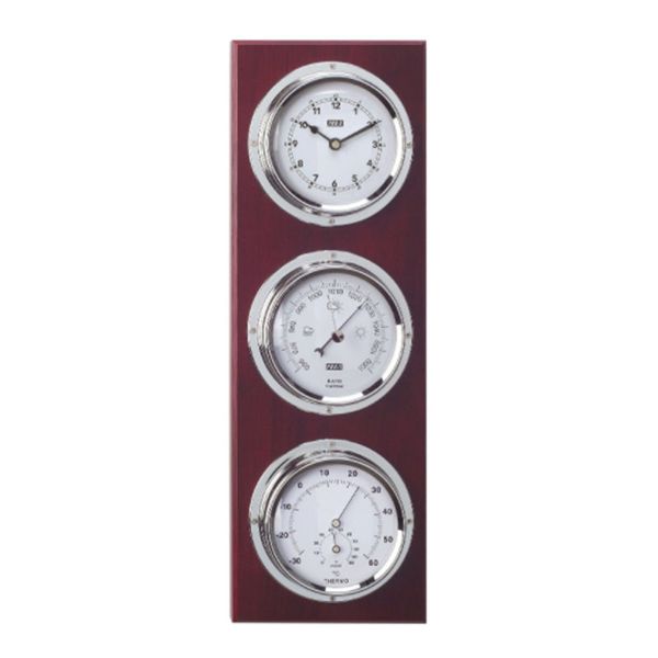 ANVI 30.3945 Chrome &amp; Dark Wood Barometer