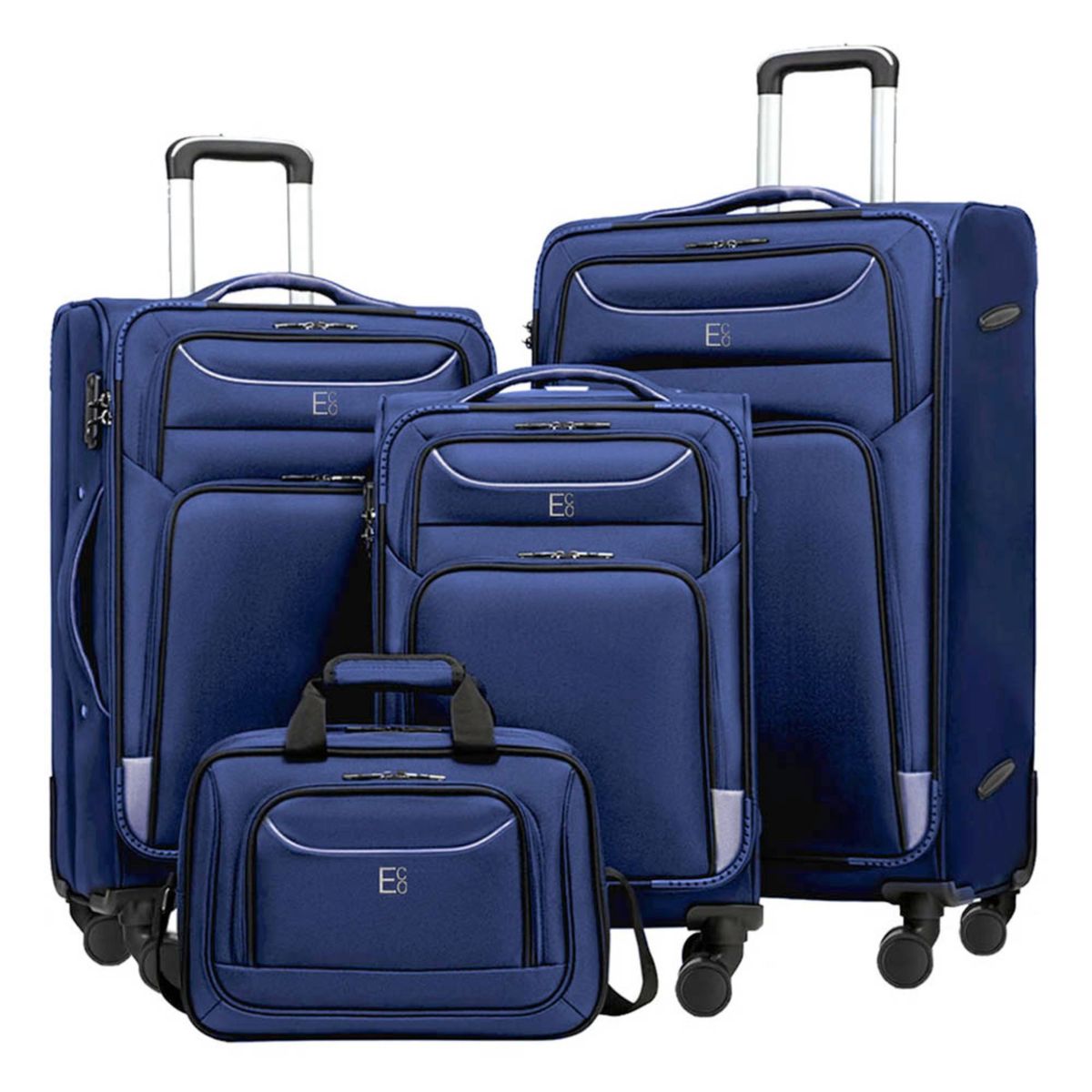 Monaco Elegant Soft Luggage Set with 360 Wheels & TSA Lock - 4 Piece