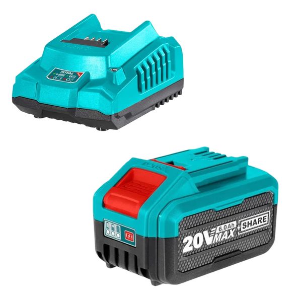 Total Tools - Fast Intelligent Charger with 6.0Ah Battery