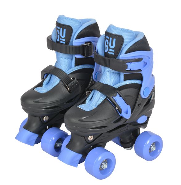 GetUp Junior Adjustable Inline Quad Skates - Blue/Black - ABEC 9 Bearings