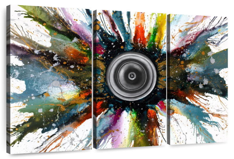 Canvas Art - Sound Explosion 3 Piece Abstract Painting Canvas Wall Art Deco