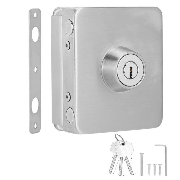 Square glass door latch (no drilling)