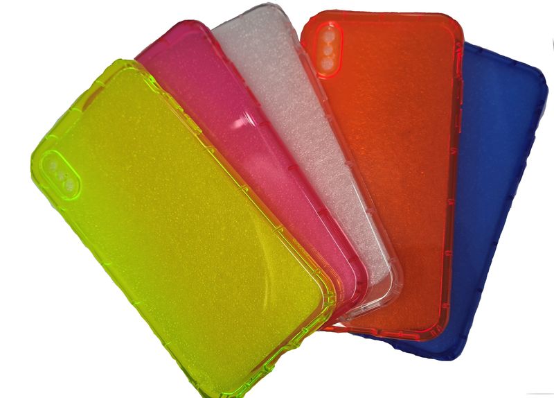 Fluorescent Neon Bumper Hard Back Phone Case Bundle For iPhone X/Xs
