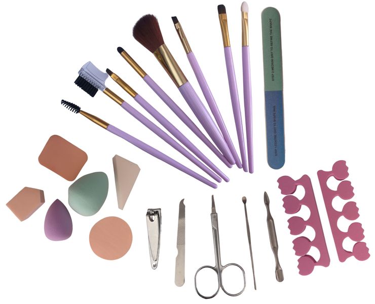 Mini Vanity kit - (Makeup sponges, Brushes, Manicure/Pedicure)