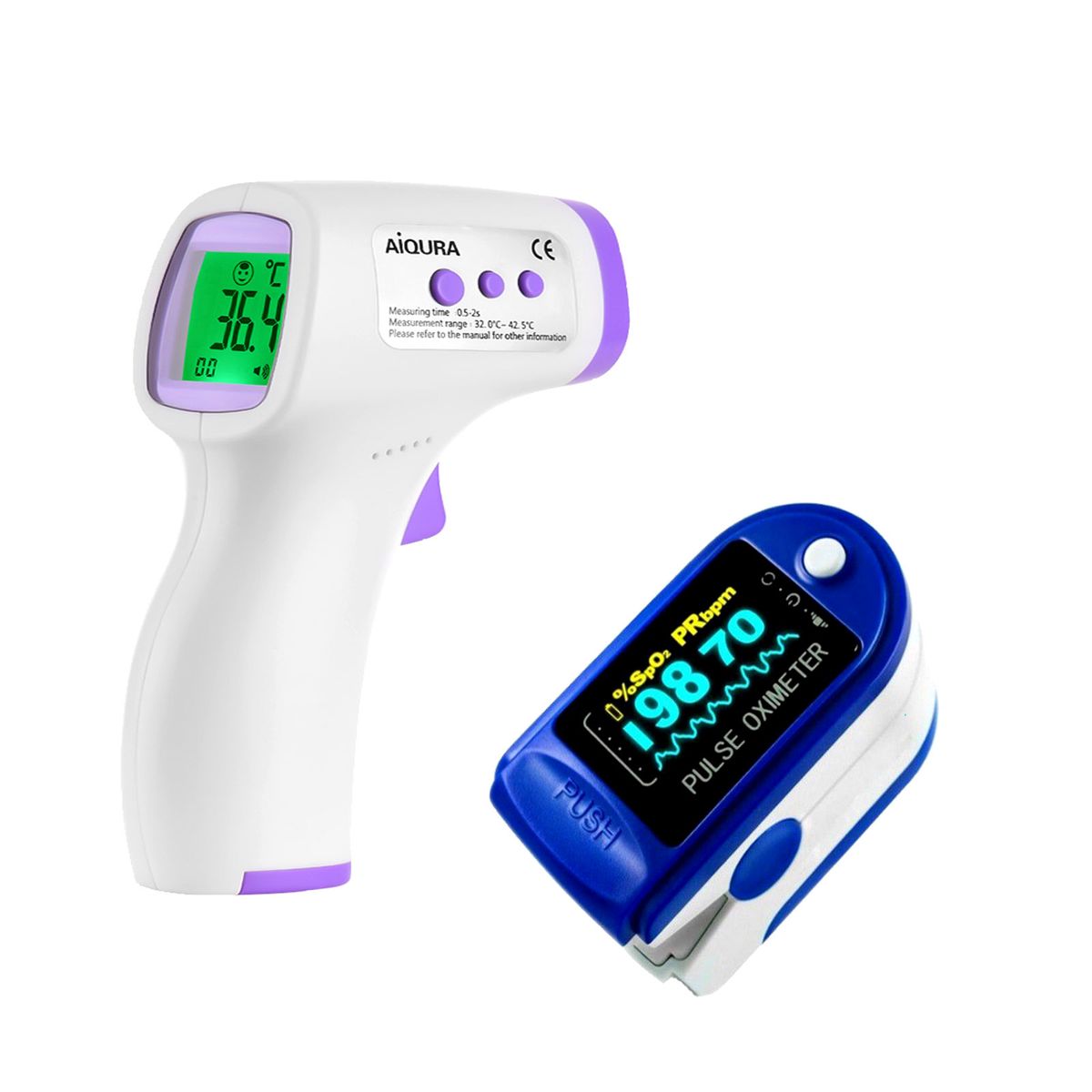 Aiqura Digital Infrared Forehead Thermometer & Pulse Oximeter Buy
