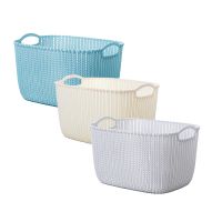DHAO - 3 Piece Storage Basket Breathable Hollow for Bedroom Bathroom Desktop