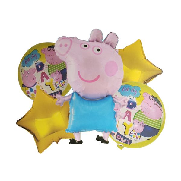 Peppa pig 5 pack foil balloon - George