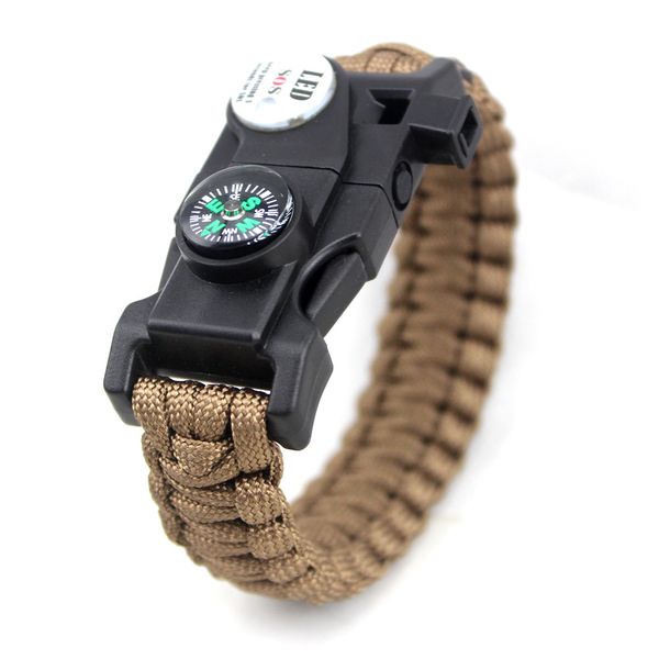 Outdoor Survival Bracelet With Paracord And Flint Fire Starter Bracelet