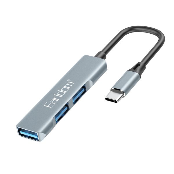 Earldom Premium Type-C 3 Port USB 3.1 Hub Ultra Slim- Silver ET-HUB10