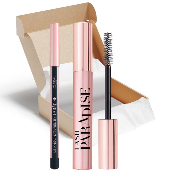 LOreal Paris Lash Paradise Mascara and Eyeliner 2 Piece Bundle Set