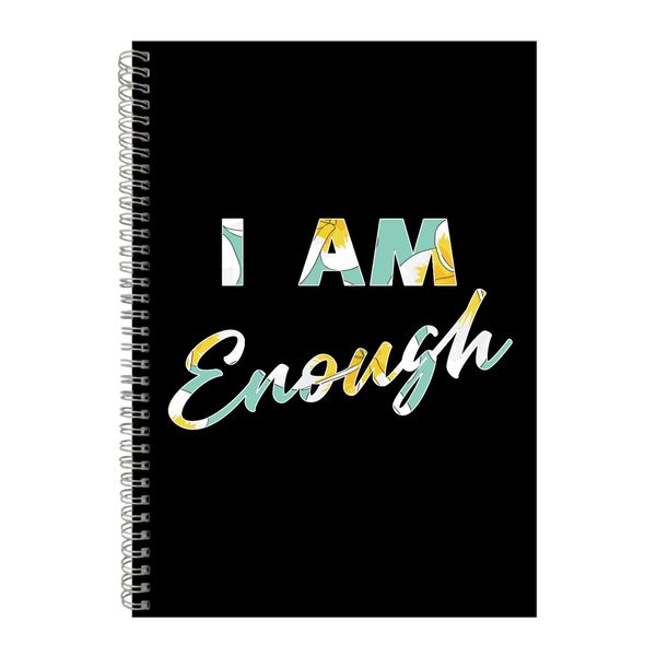 Enough A4 Notebook Spiral Lined Motivational Saying Graphic Notepad Gift154