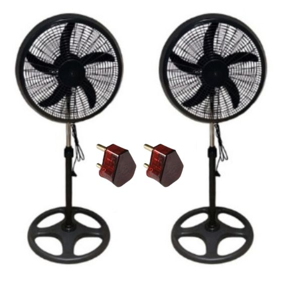 2x 18 Inch Black Energy-Saving Fan 2x ITEL Surge Protector