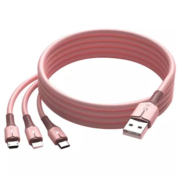 Charging Cable Fast Charge 3- in -1 Rubber Silicone