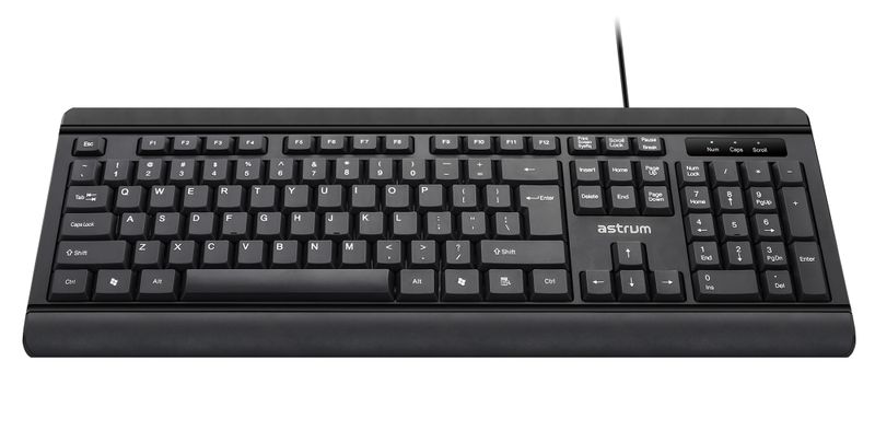Astrum Ergonomic Wired Keyboard - Quiet Typing, USB Connection - KB170