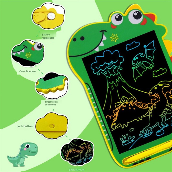 Green Cartoon Dinosaur Lcd Writing Board Drawing Board