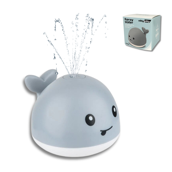 Sprinkler Spray Water Fountain Whale Light Bath Pool Toy White Nitty Gritty