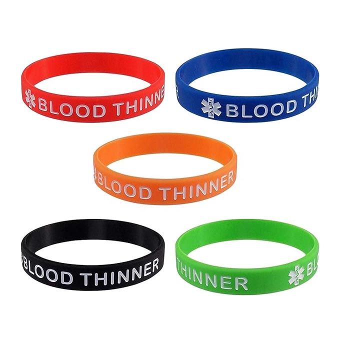 Killer Deals Blood Thinner Medical Alert Silicone Bracelet x5 | Shop ...