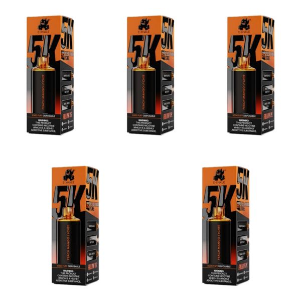 E-Xhale 5000 Puffs Disposable Vape - Peach Mango Lychee (Pack of 5)