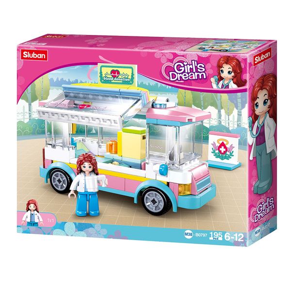 Sluban Building Set: Girl's Dream Ambulance - 195 Pieces