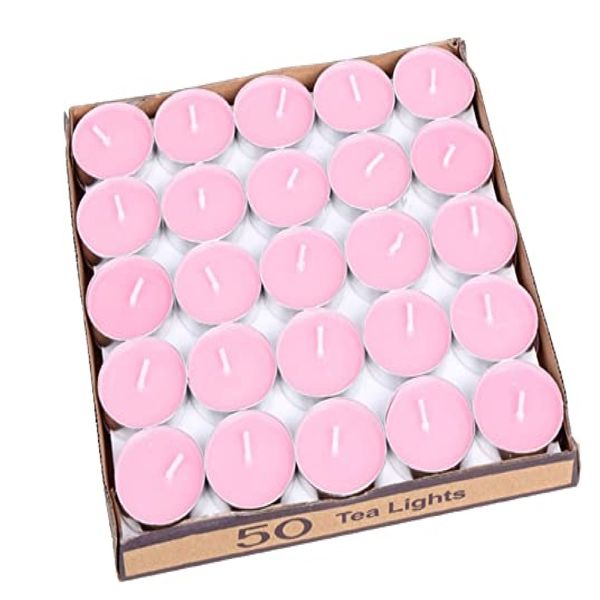 50 Piece Pink Tealight Candles
