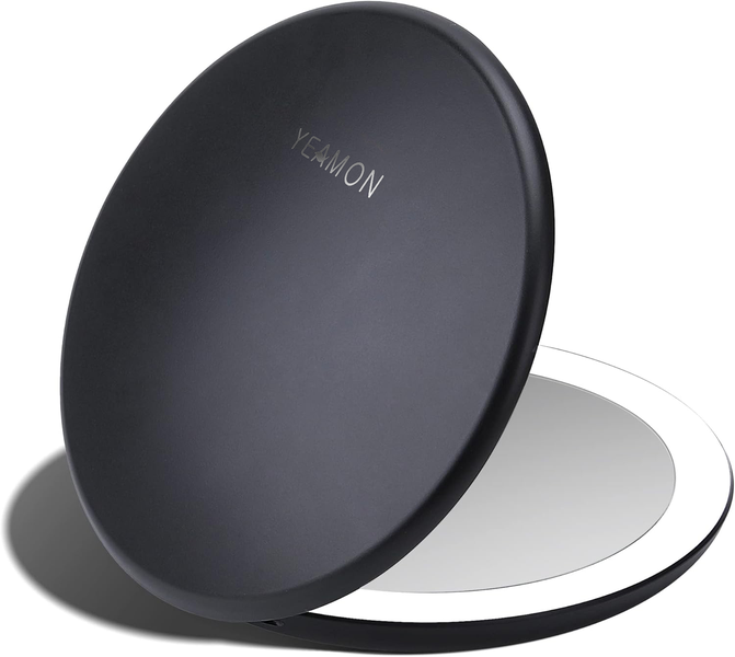 Taylor LED Lighted Travel Makeup Mirror with 10X/1X Magnifying