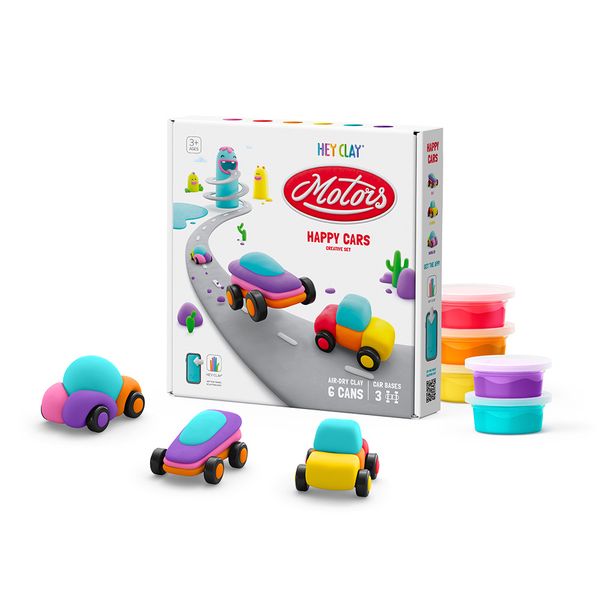 Hey Clay: Modelling Air-Dry Clay with Interactive App - Happy Cars - 6 cans