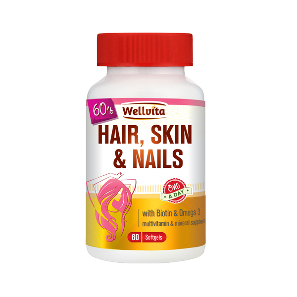 Wellvita Hair, Skin &amp; Nails 60 softgels