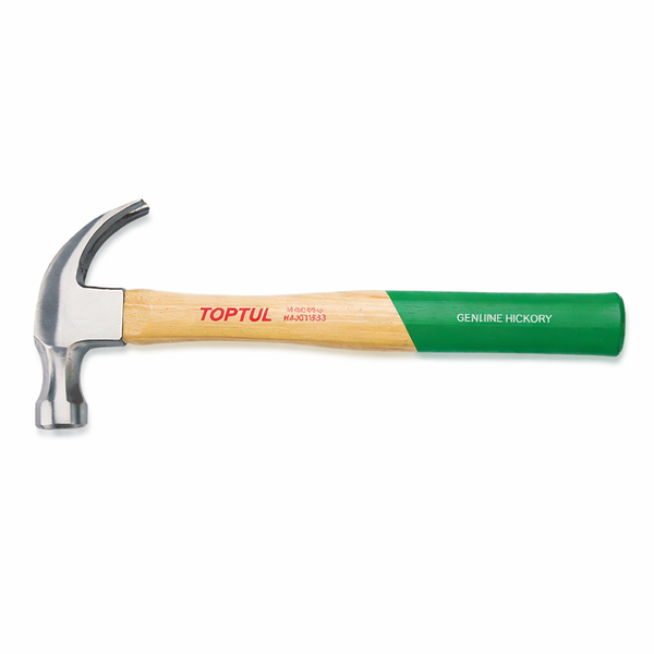 TOPTUL Professional Claw Hammer with Genuine Hickory Wooden Handle