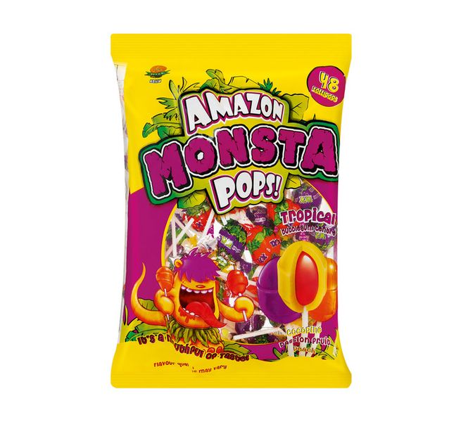 Amazon Monsta Pops Tropical Lollipops - Pack of 48