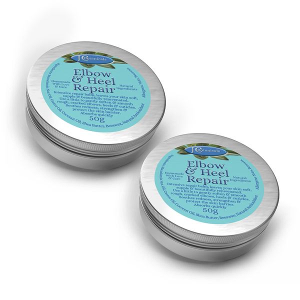 JC Botanicals Natural Herbal Shea Butter Elbow &amp; Heel Repair Balm 50g x 2