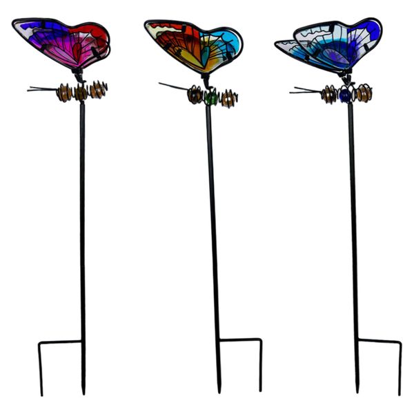 3PCS Butterfly Garden Stakes Decorative Garden Stakes Iron Butterfly Decor