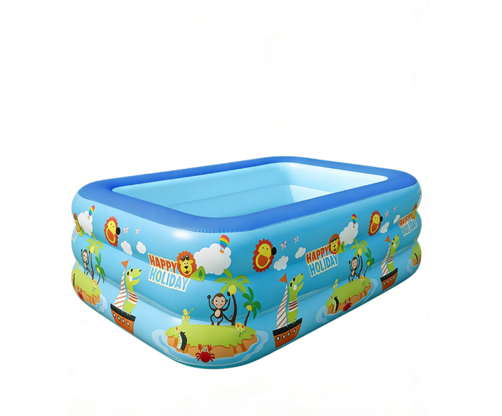 Kids Inflatable Swimming Pool - Blue Cartoon Variant - 1 Piece