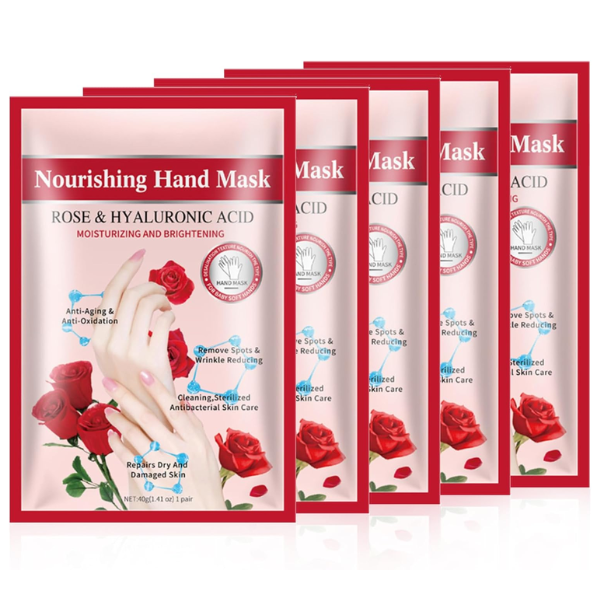 Rose and Hyluronic Hand Mask Sheets - 4 Pack