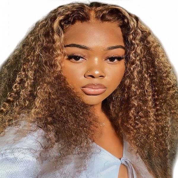 Luvée 18-inch Piano Water Wave Wig Frontal Human Hair Transparent Lace