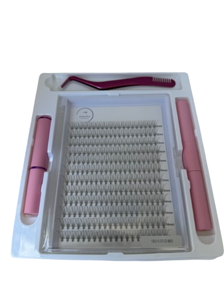 10D DIY Lash Extension Kit 240 cluster lashes, Bond, Seal, Remover, Tweezer