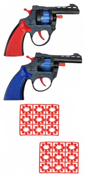 Classic Revolver Style Cap Gun with Caps - 2 Pack