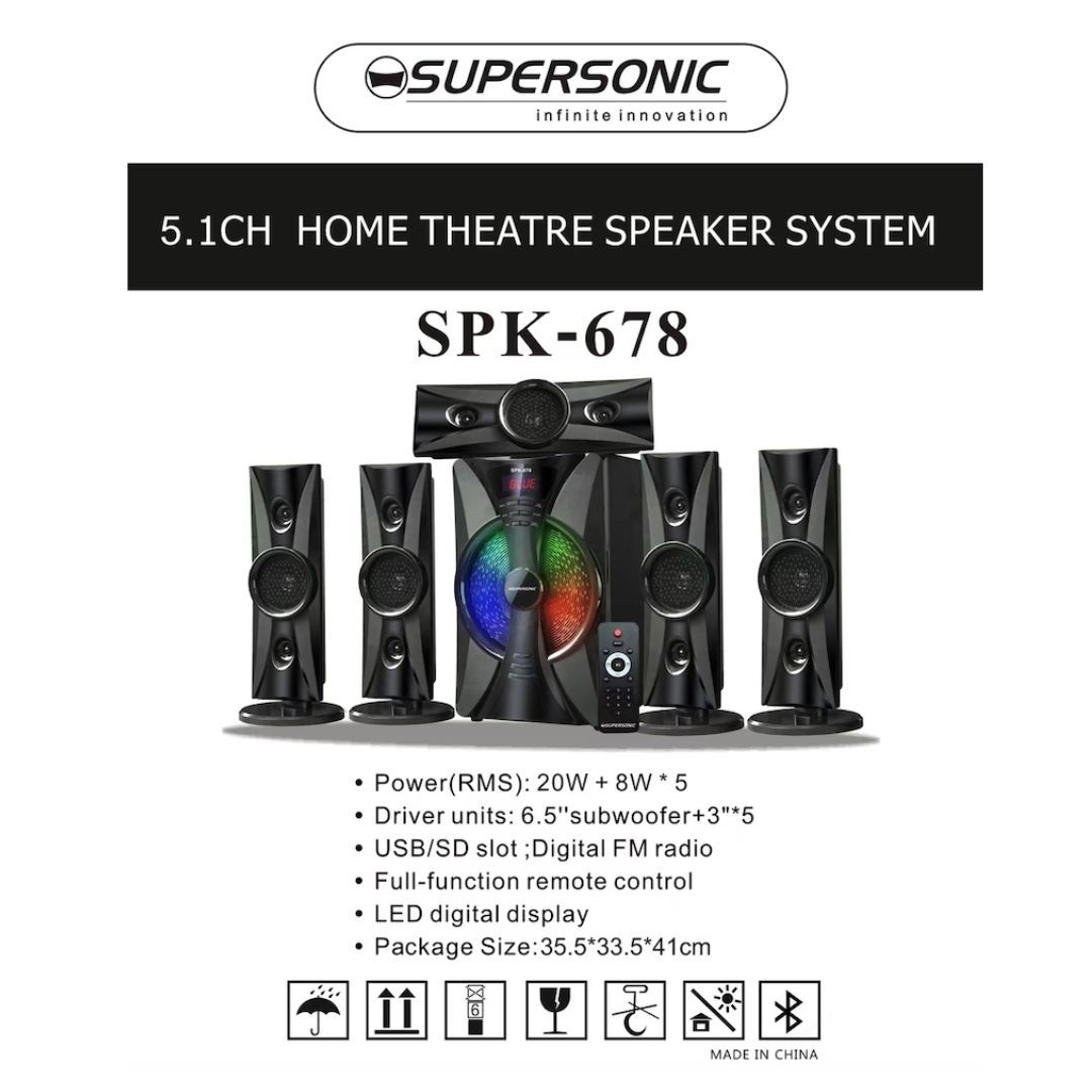 Supersonic Premium Home Entertainment Speaker System 3D