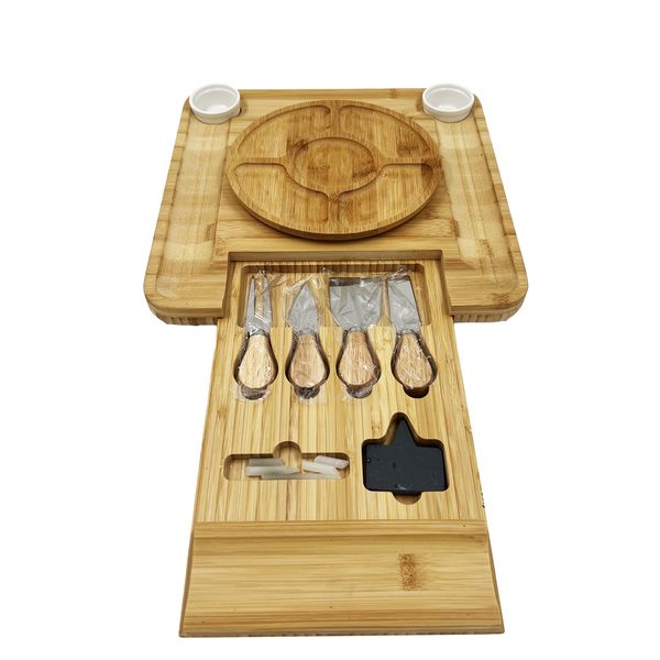 Mart Cheese Board and Knife Set With Drawers Tray