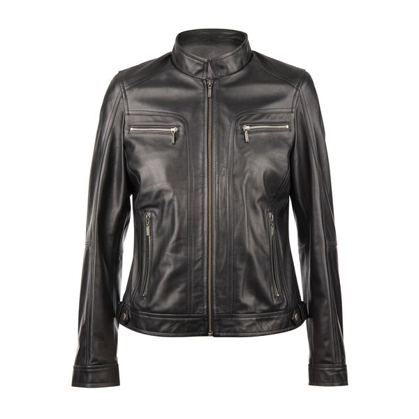Women "Lisa" Black 100% Nappa Leather Jacket