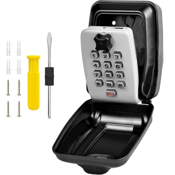 Key Lock Box for Outside,Sturdy Waterproof Wall Mount Lock Box for House