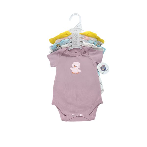 Little castle Babysuit Short Sleeve 0-3 months 100% cotton 5-pack