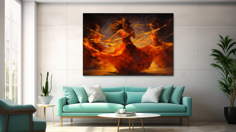 Canvas Wall Art - Fiery Ember Dance - JT0120