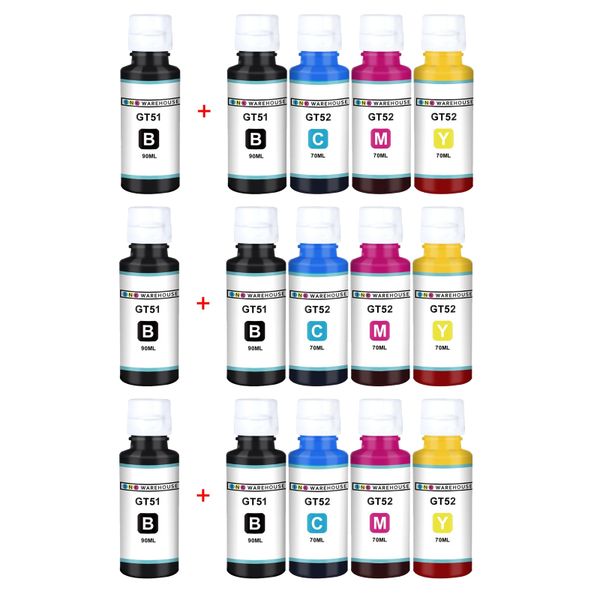 HP GT51 / 51 / GT52 / 52 Multipack X 3 + 3 GT51 Black - Compatible
