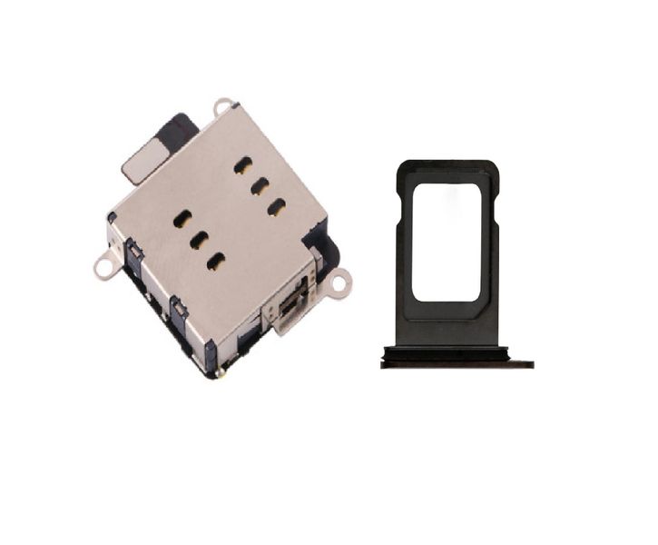 Dual SIM Reader Flex for iPhone 11 with SIM Card Tray Silver