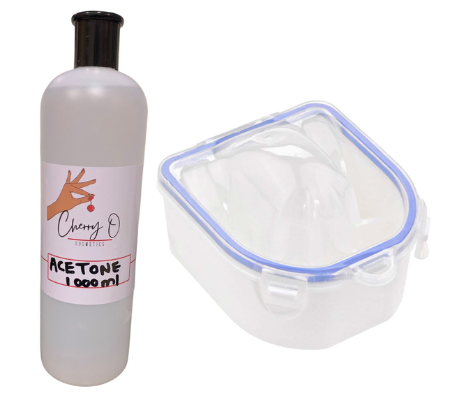 Cherry O Cosmetics Acetone &amp; and 2 in 1 Soak off Bowl