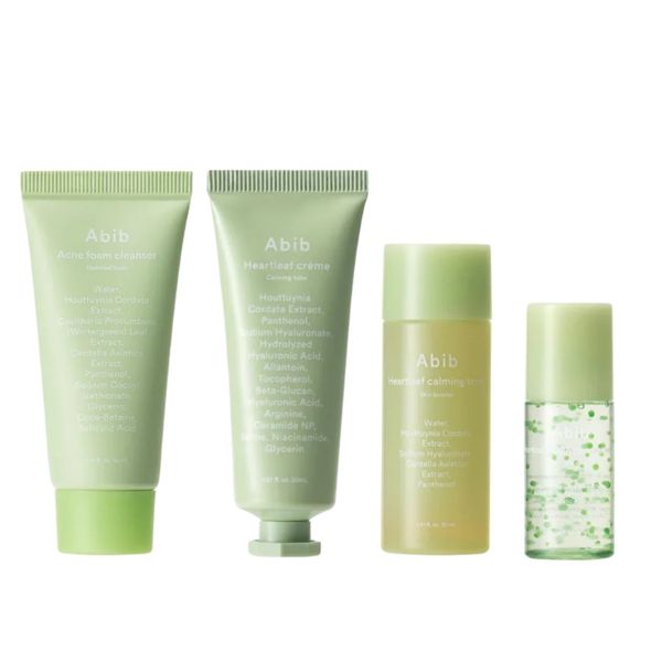 Abib Heartleaf Calming Trial Kit (Foam + Toner + Serum + Cream)