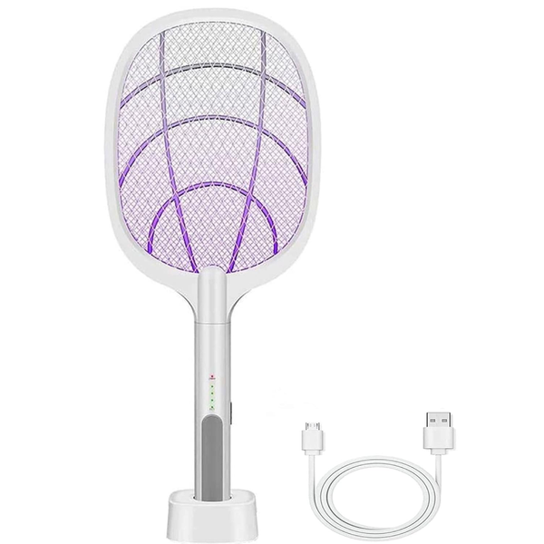 USB Rechargeable Dual-Use Mosquito Swatter &amp; Bug Killer Lamp